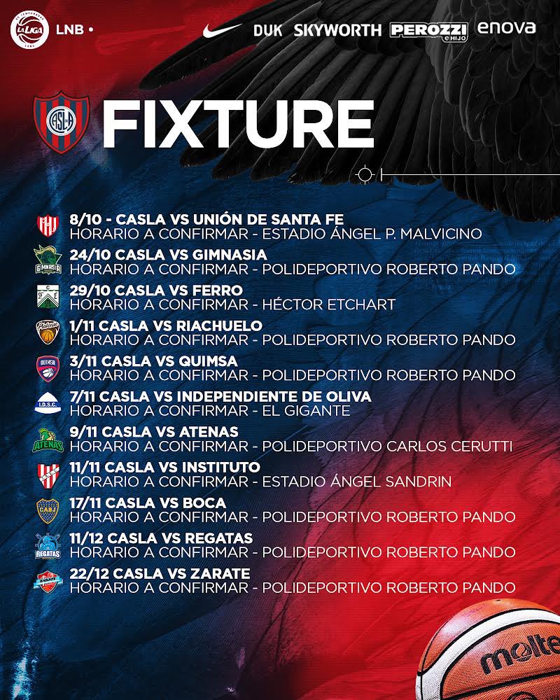 Fixture San Lorenzo Básquet